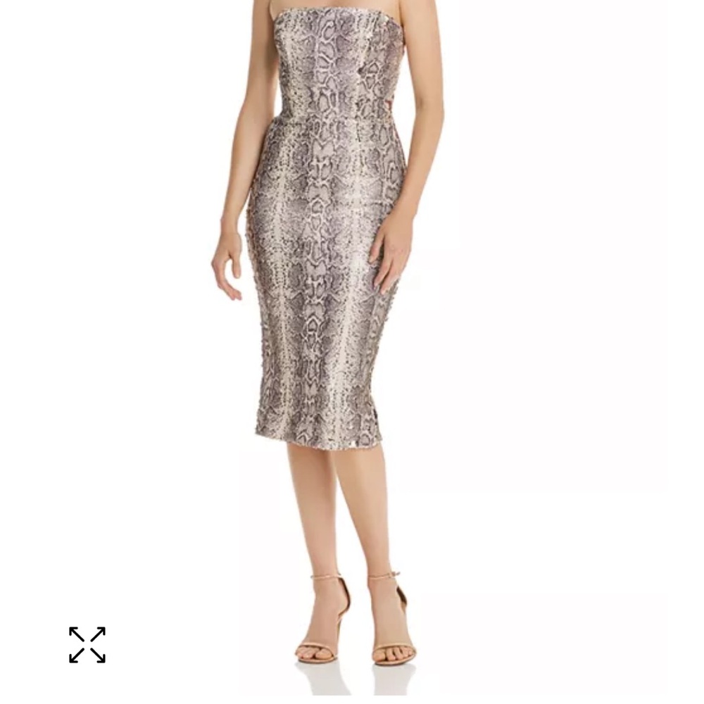 Dress the Population Women's Violet Strapless Sequin Bodycon Midi Sheath Dress
